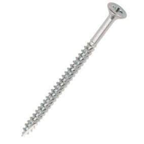 Turbo Silver Zinc-plated Carbon steel Screw (Dia)5mm (L)100mm, Pack of 100