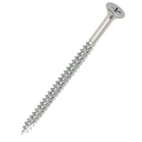 Turbo Silver Zinc-plated Carbon steel Screw (Dia)5mm (L)80mm, Pack of 100
