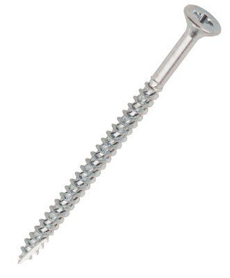 Turbo Silver Zinc-plated Carbon steel Screw (Dia)5mm (L)90mm, Pack of 100