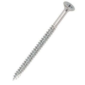 Turbo Silver Zinc-plated Carbon steel Screw (Dia)5mm (L)90mm, Pack of 100