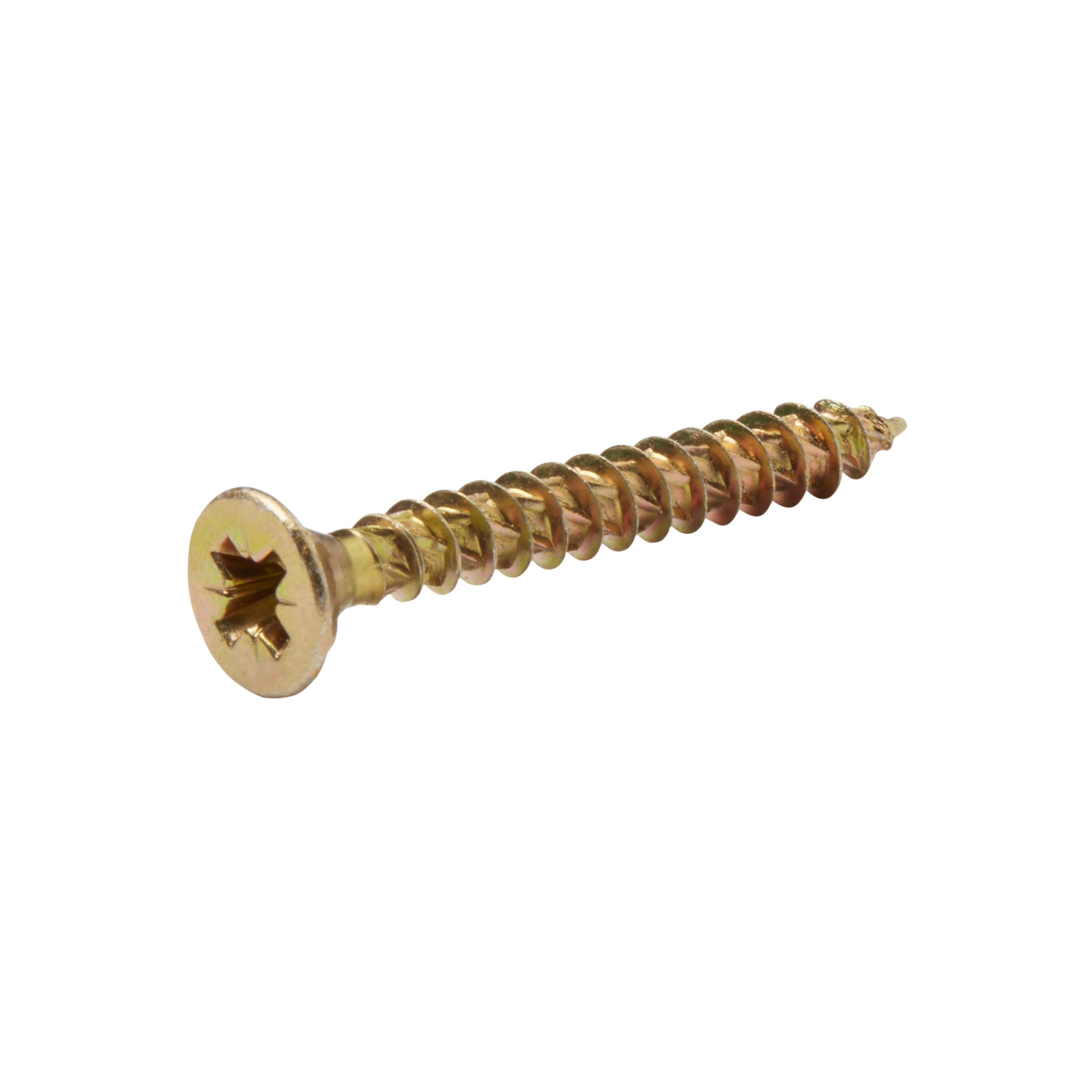 TurboDrive Pozidriv Double self-countersunk Yellow-passivated Steel Wood screw (Dia)6mm (L)50mm, Pack of 20