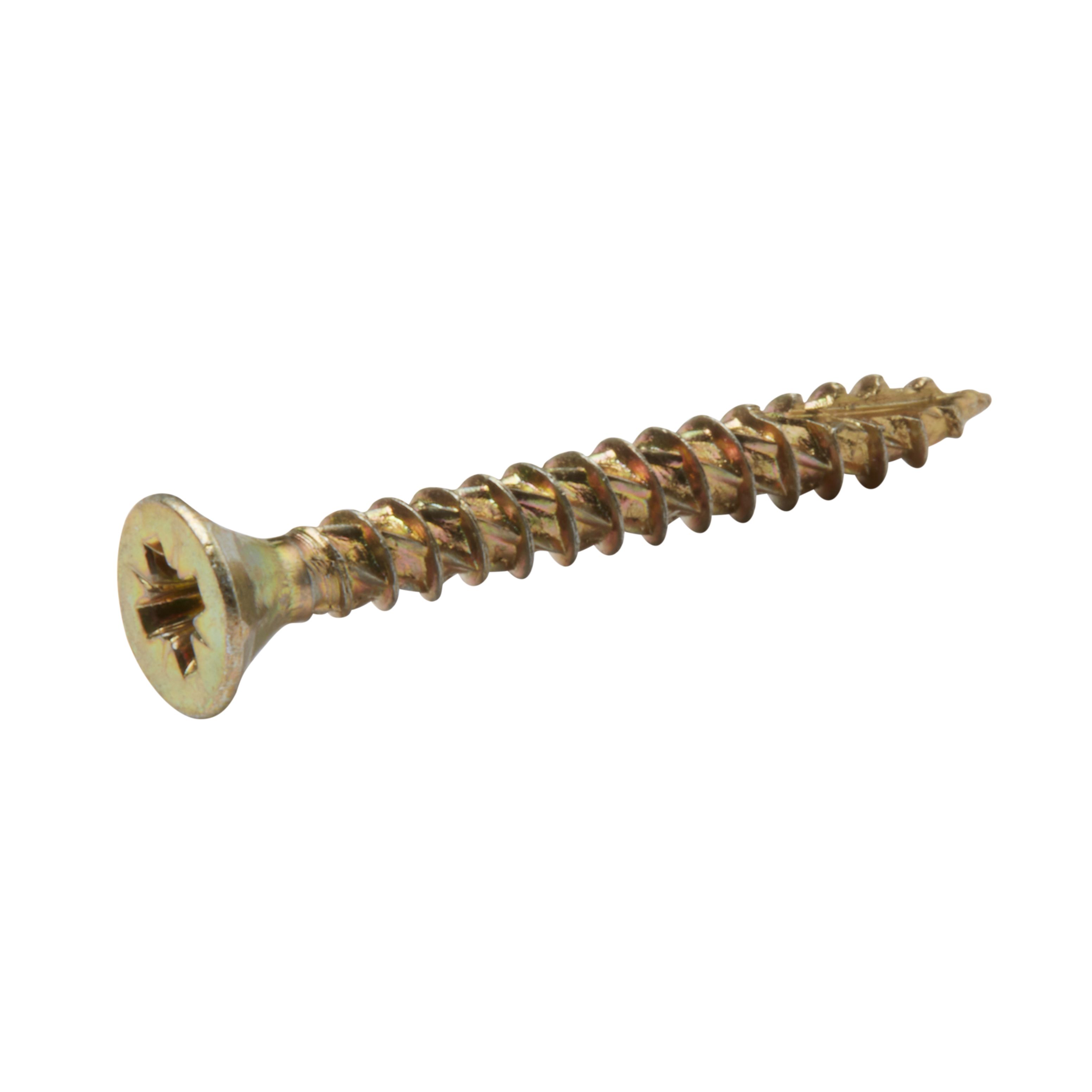 TurboDrive Pozidriv Yellow-passivated Steel Screw (Dia)3mm (L)25mm, Pack of 20