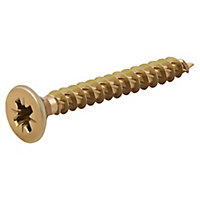TurboDrive PZ Double-countersunk Yellow-passivated Steel Wood screw (Dia)4mm (L)30mm, Pack of 100