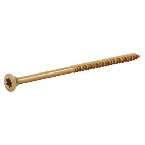 TurboDrive TX Double-countersunk Yellow-passivated Steel Wood screw (Dia)5mm (L)90mm, Pack of 100