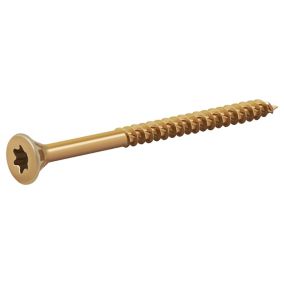 TurboDrive TX Double-countersunk Yellow-passivated Steel Wood screw (Dia)6mm (L)80mm, Pack of 100