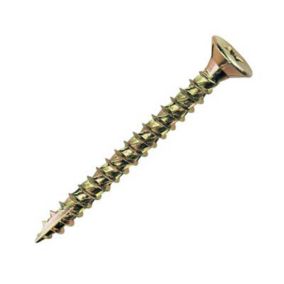 TurboGold PZ Double-countersunk Yellow-passivated Carbon steel Multipurpose screw (Dia)4mm (L)20mm, Pack of 200