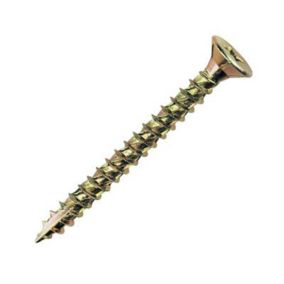 TurboGold PZ Double-countersunk Yellow-passivated Carbon steel Screw (Dia)4mm (L)50mm, Pack of 200