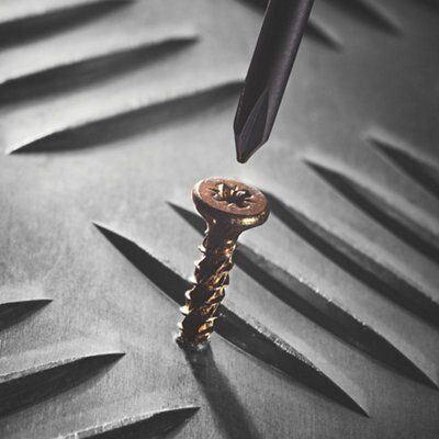 TurboGold PZ Flat countersunk Yellow-passivated Carbon steel Screw (Dia)5mm (L)30mm, Pack of 200