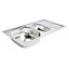 Turing Polished Inox Stainless steel 1.5 Bowl Sink & drainer 500mm x 860mm