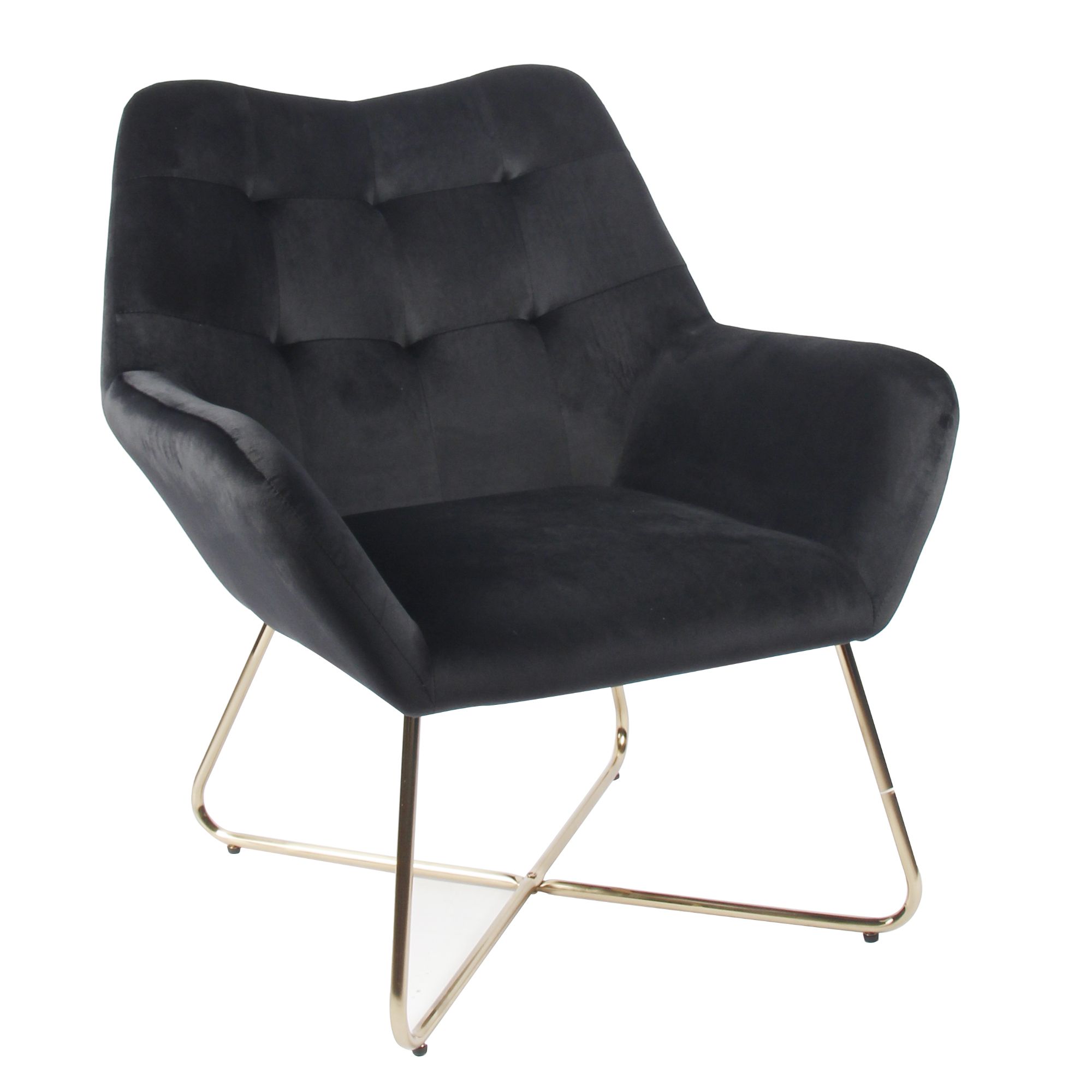 Turio Black Velvet effect Chair (H)865mm (W)750mm (D)800mm | DIY at B&Q