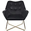 Turio Black Velvet effect Chair (H)865mm (W)750mm (D)800mm