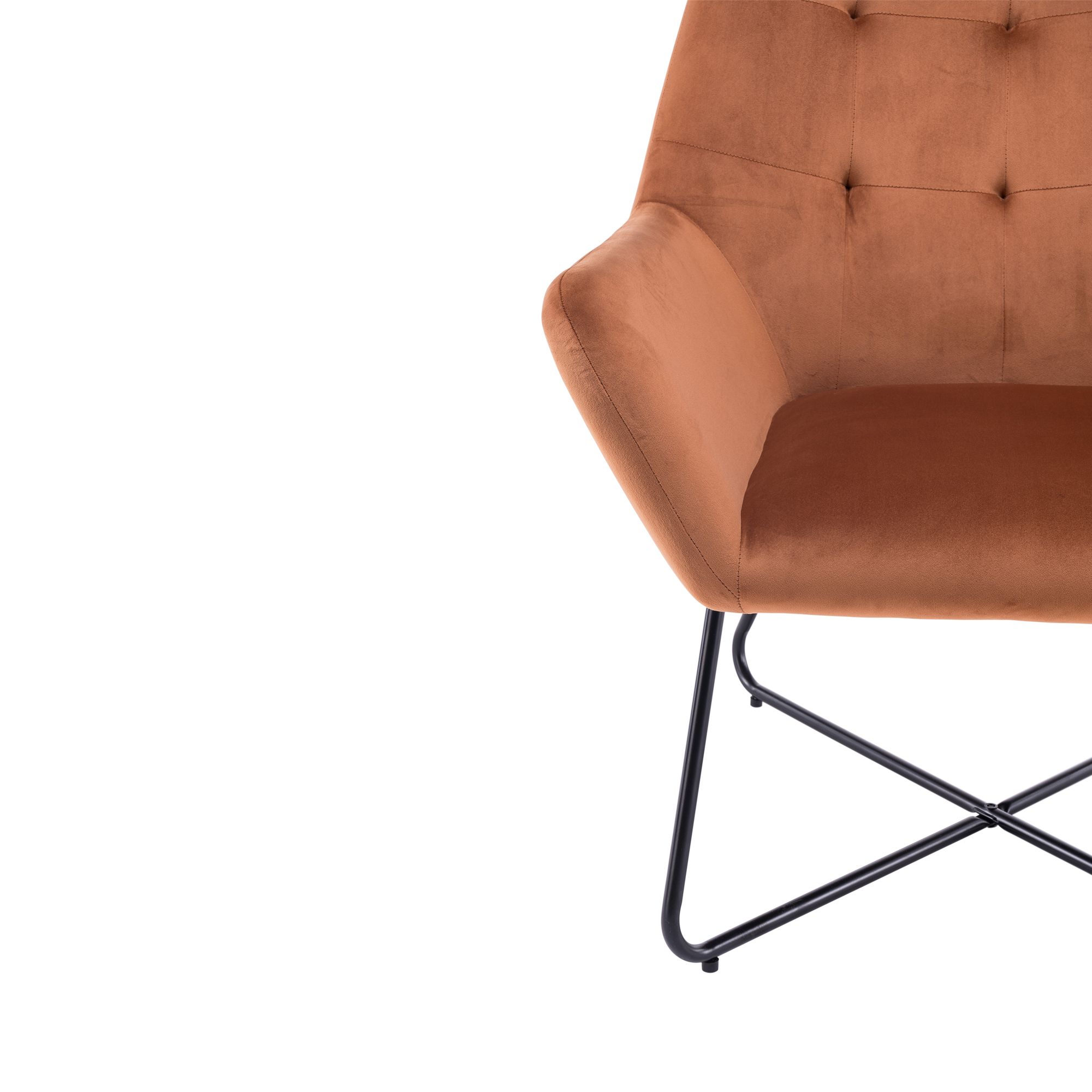 Turio Burnt orange Velvet effect Chair (H)865mm (W)750mm (D)800mm | DIY