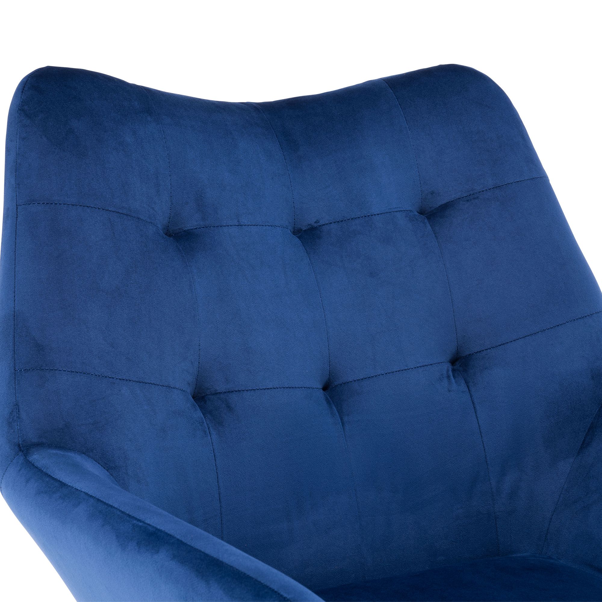 Turio Deep blue Velvet effect Chair H 865mm W 750mm D 800mm