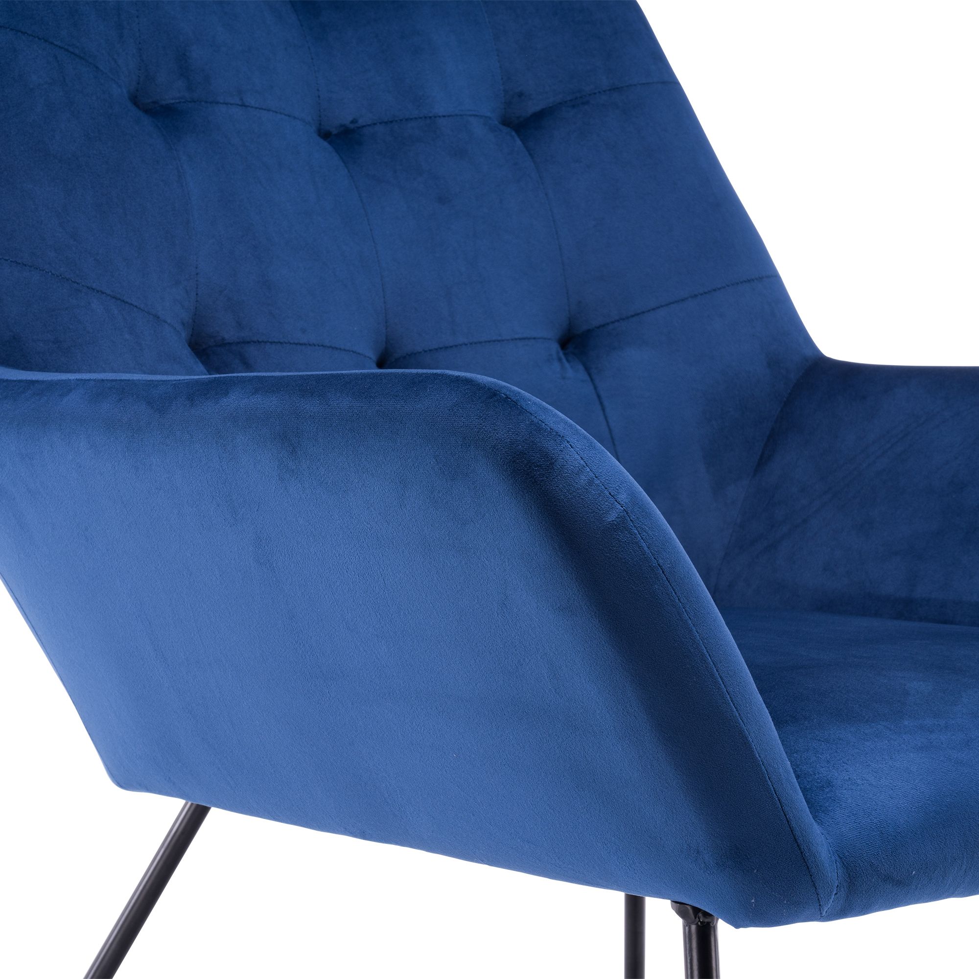 Turio Deep Blue Velvet Effect Chair (H)865mm (W)750mm (D)800mm | DIY At B&Q