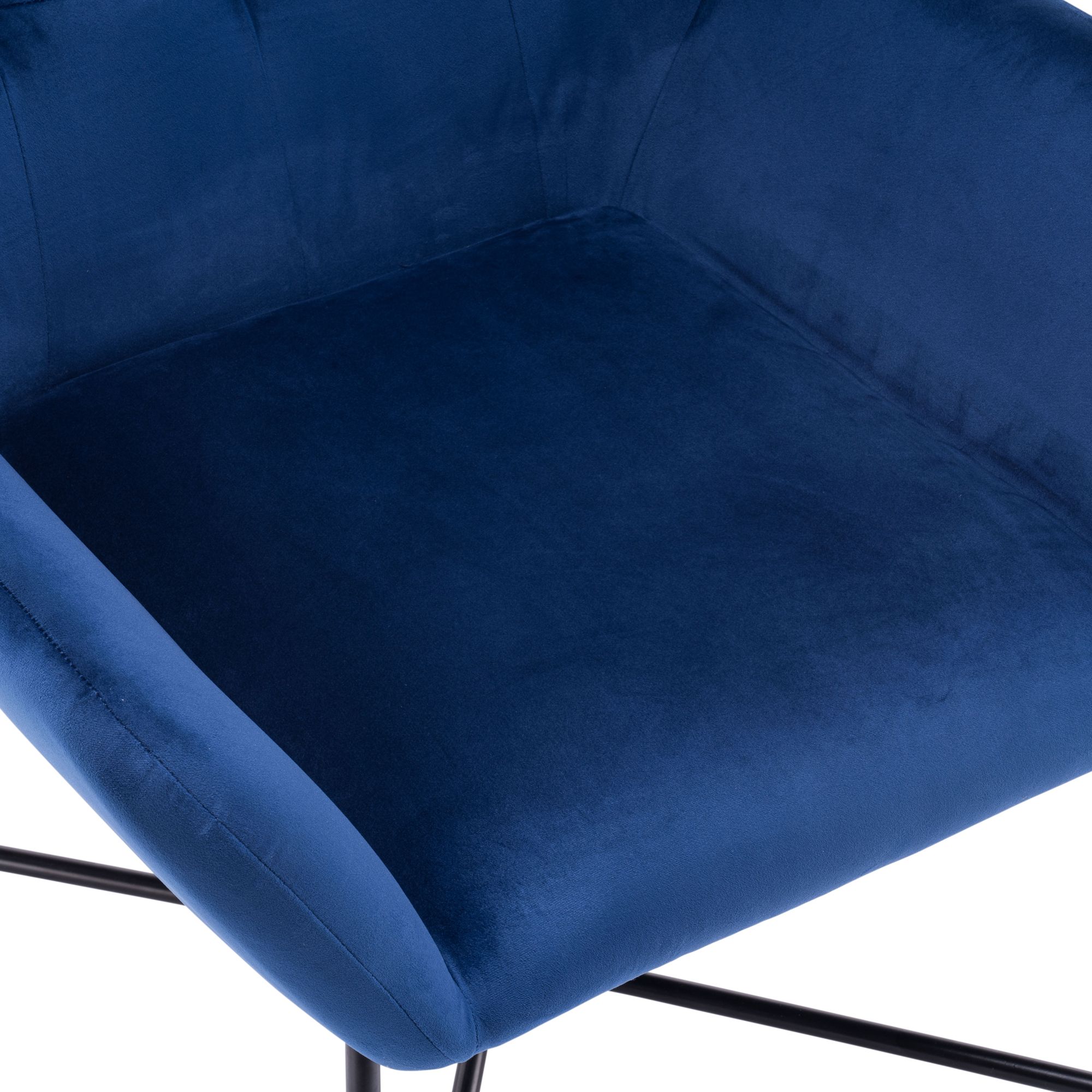 Turio Deep blue Velvet effect Chair (H)865mm (W)750mm (D)800mm | DIY at B&Q