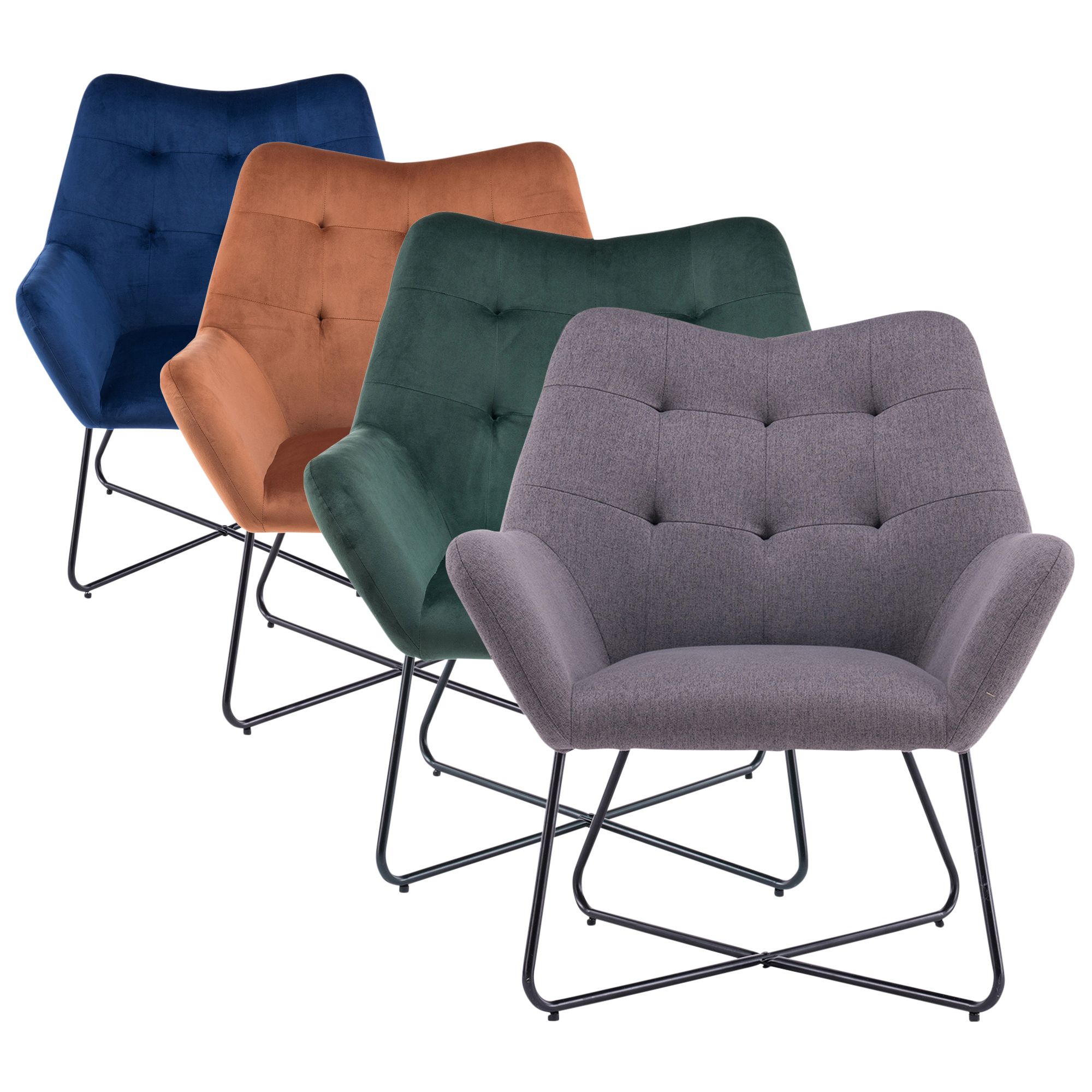 Turio Deep Blue Velvet Effect Chair H 865mm W 750mm D 800mm Diy At B Q