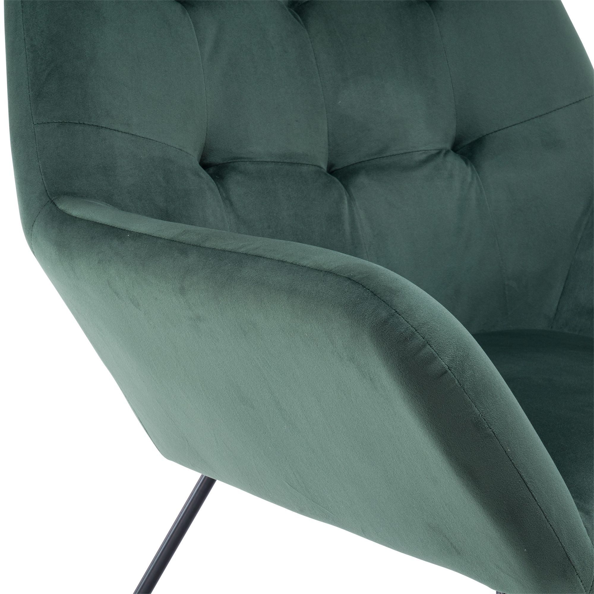 Turio Forest green Velvet effect Chair (H)865mm (W)750mm (D)800mm | DIY