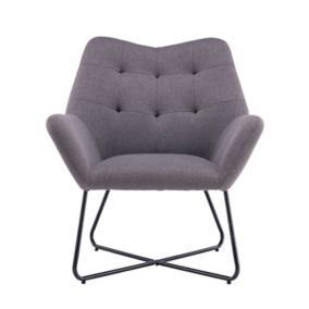 Turio Stone grey Linen effect Chair (H)865mm (W)750mm (D)800mm