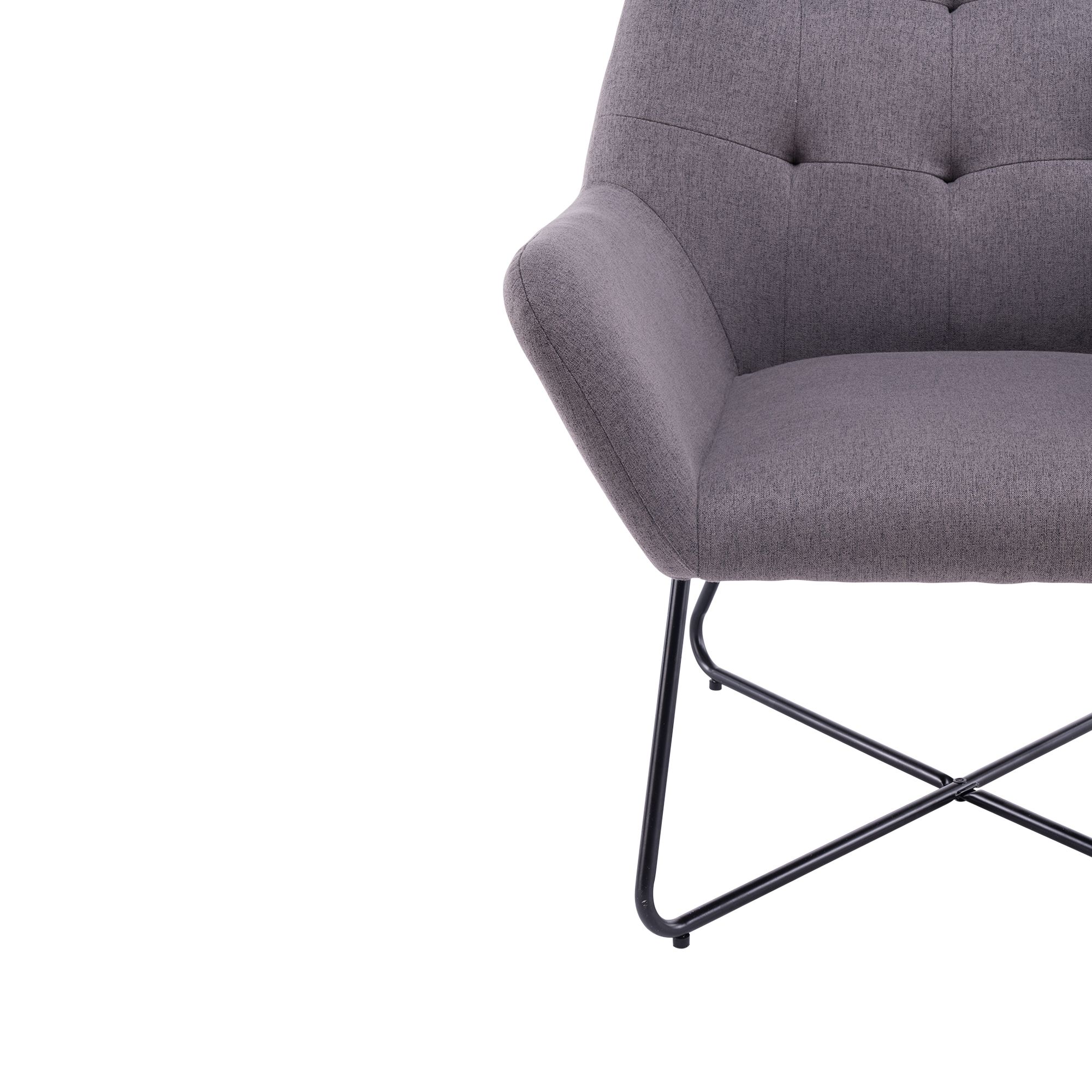 Turio Stone grey Linen effect Chair (H)865mm (W)750mm (D)800mm | DIY at B&Q