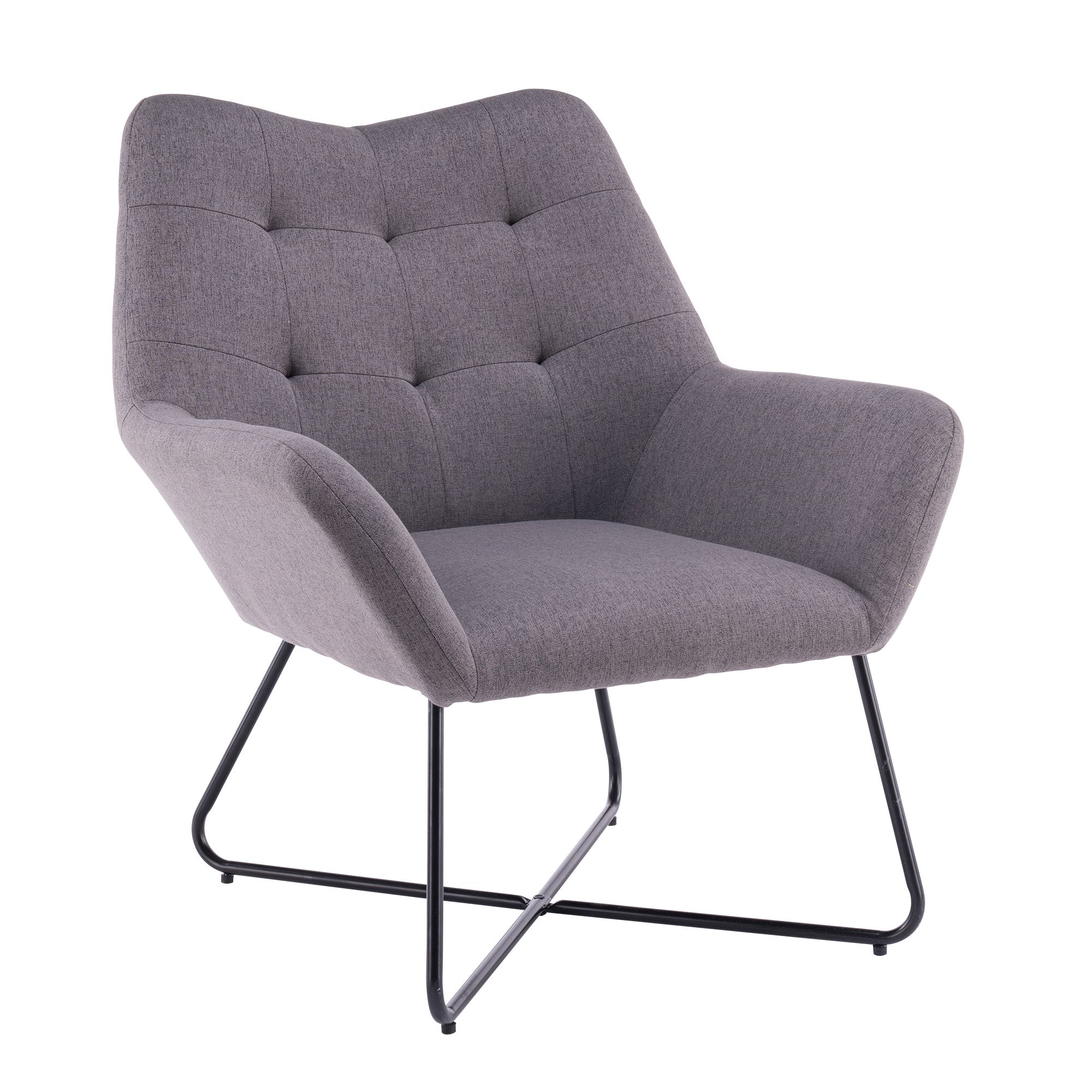 Turio Stone grey Linen effect Chair (H)865mm (W)750mm (D)800mm | DIY at B&Q