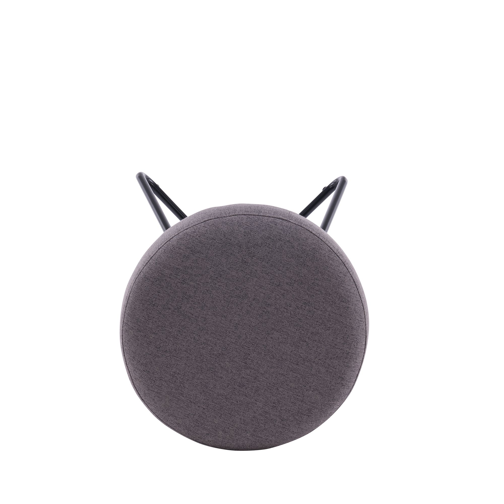 Turio Stone grey Linen effect Padded Stool