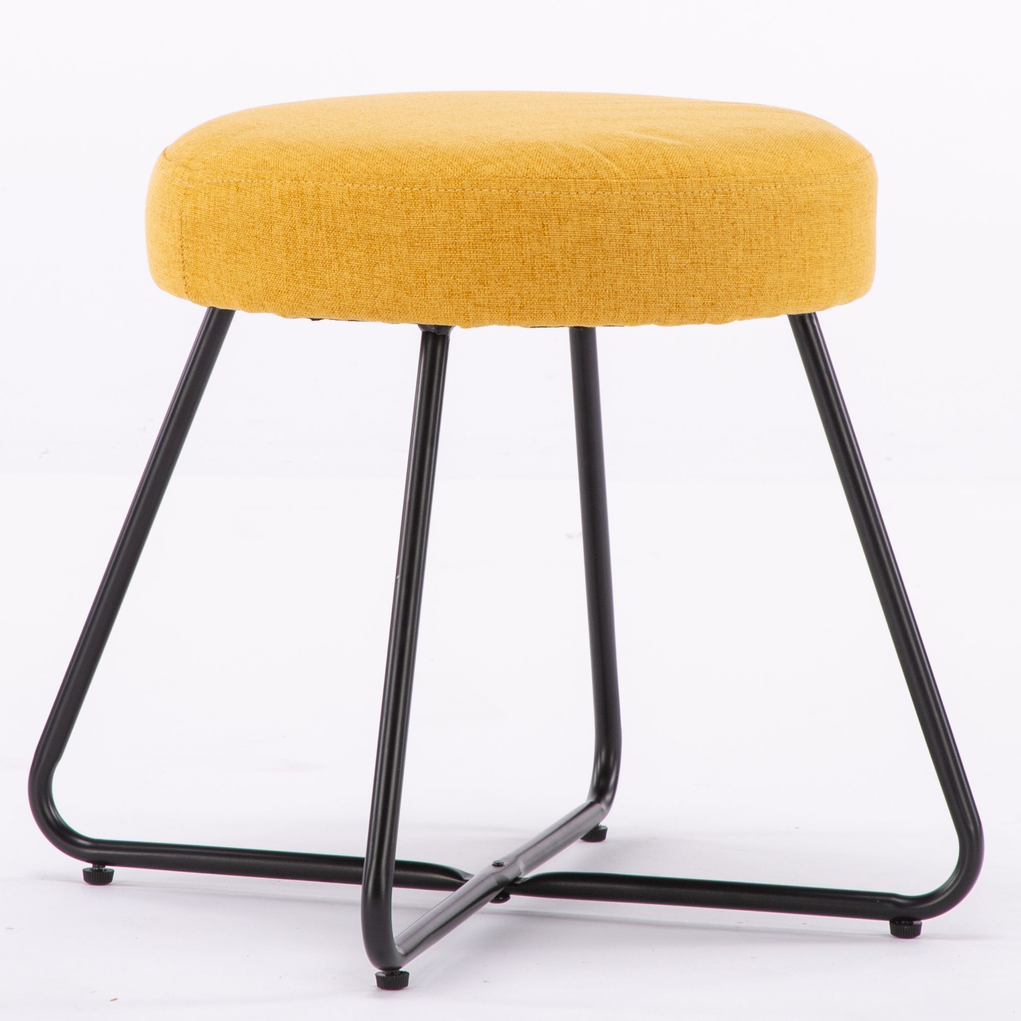 Turio Yellow Linen effect Stool DIY at B&Q