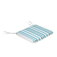 Turqoise & white Striped Square Seat pad, Pack of 6 (L)40cm x (W)40cm