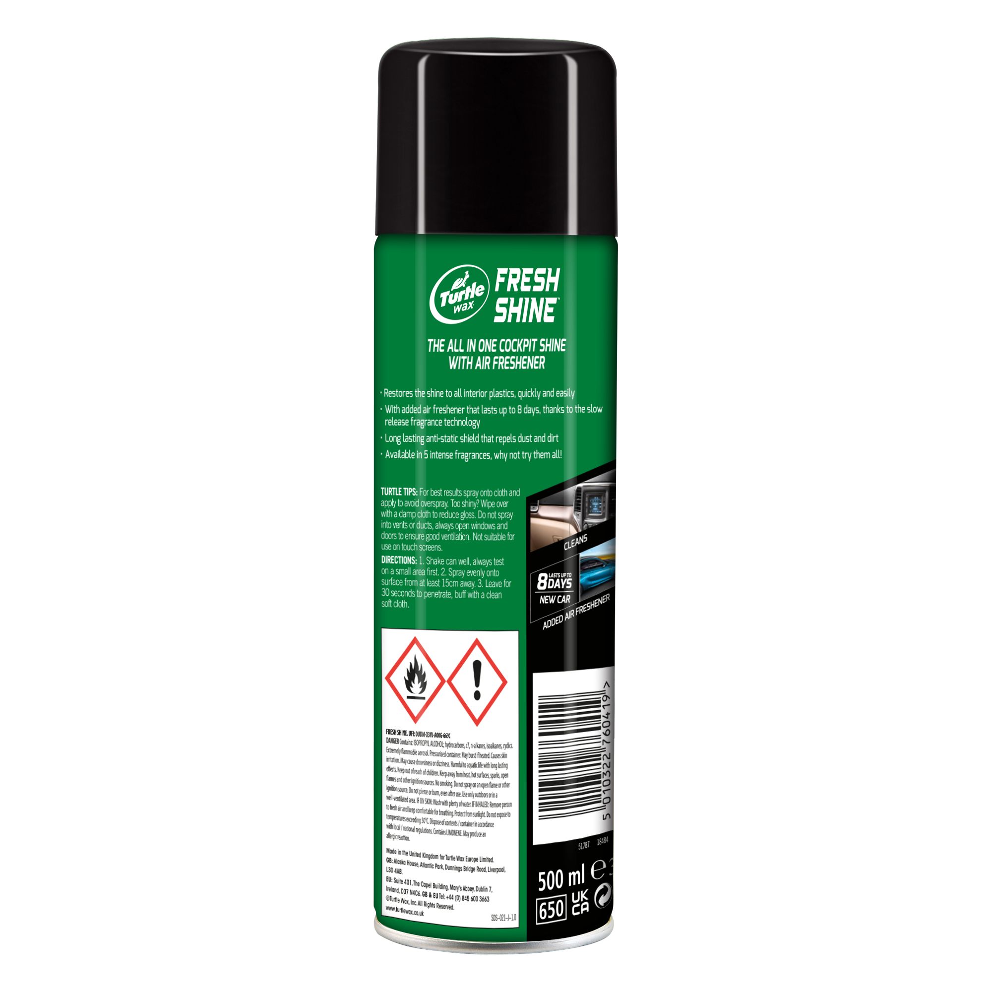 Turtle Wax Dash Cleaner & protector, 500ml Can