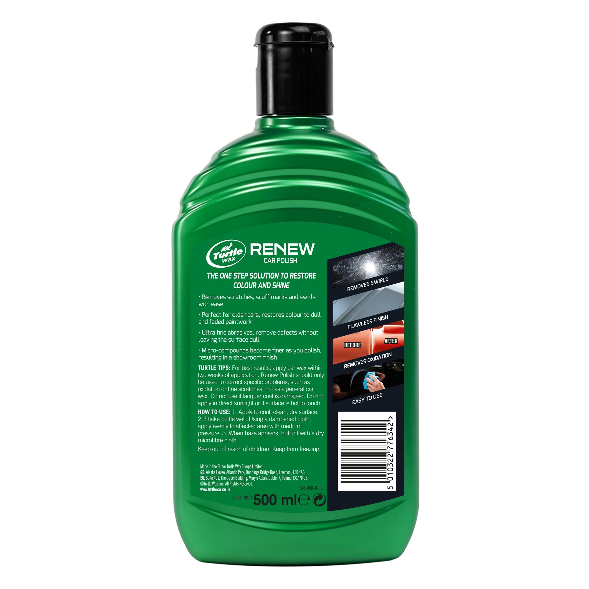 Turtle Wax Paintwork Polish, 500ml Bottle