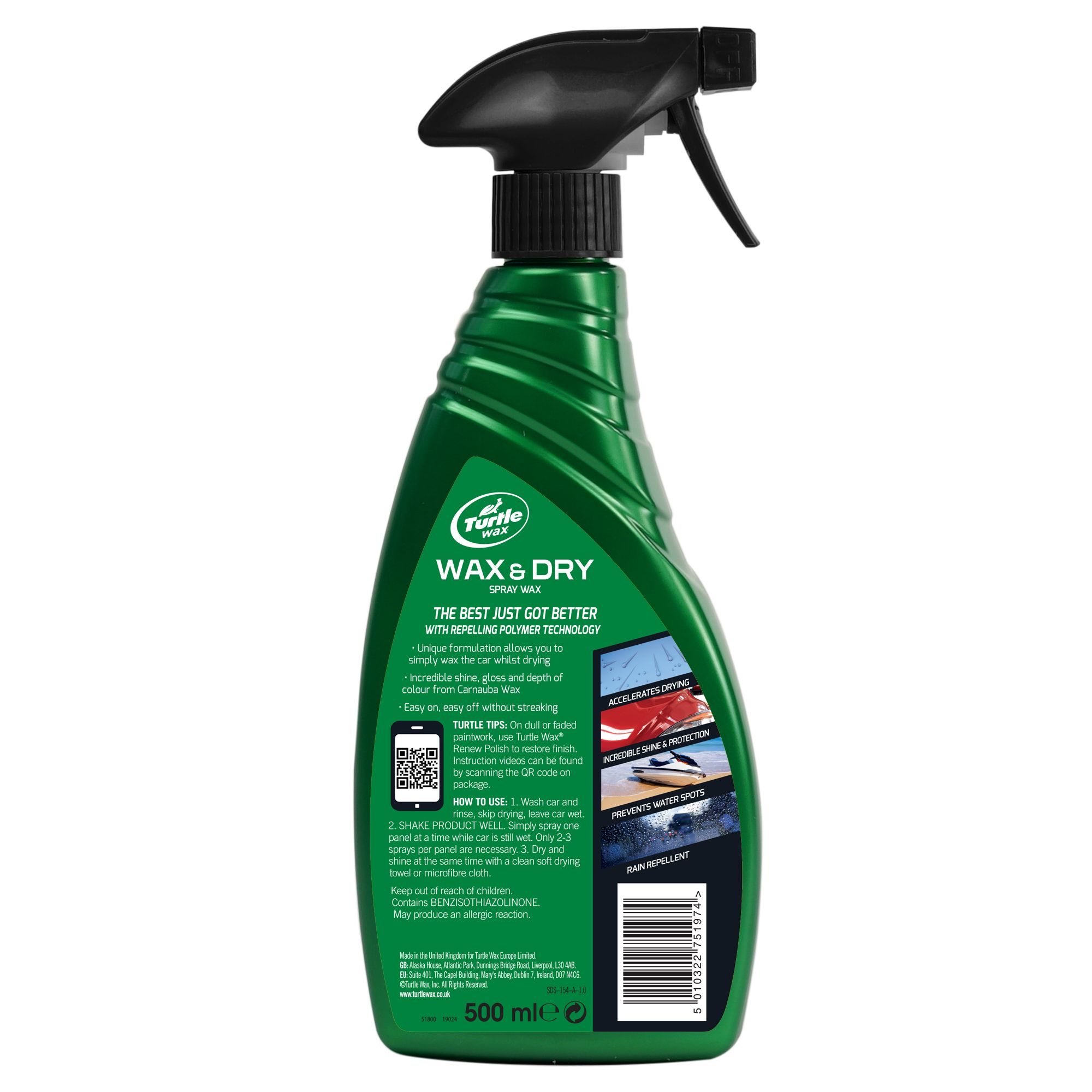 Turtle Wax Wax-It-Wet Paintwork Car wax, 500ml Bottle