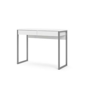 Tvilum Mali Gloss white 2 drawer Desk (H)765mm (W)1016mm (D)400mm