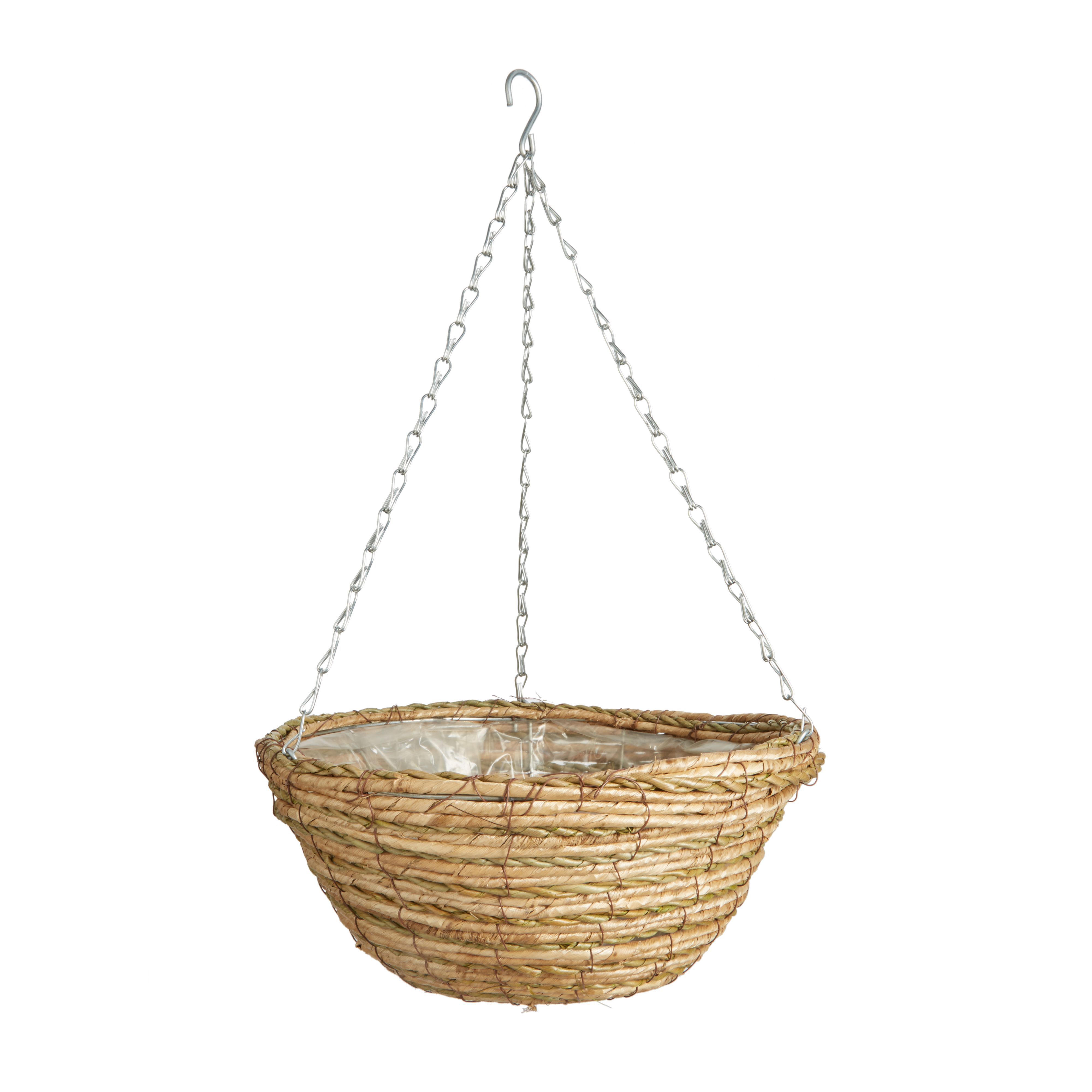 Two tone rope Round Rope Hanging basket, 35.56cm