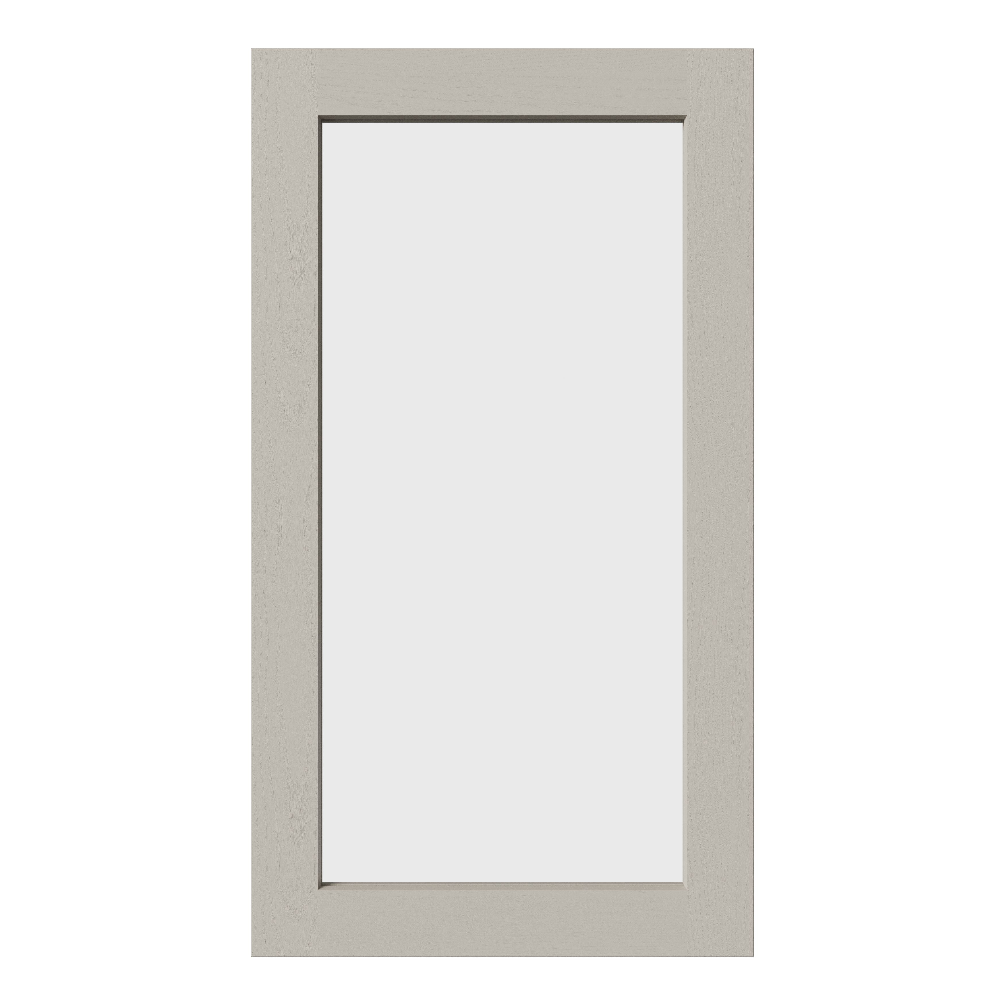 Tydeman Matt pebble Glazed Cabinet door (W)500mm (H)900mm (T)20mm