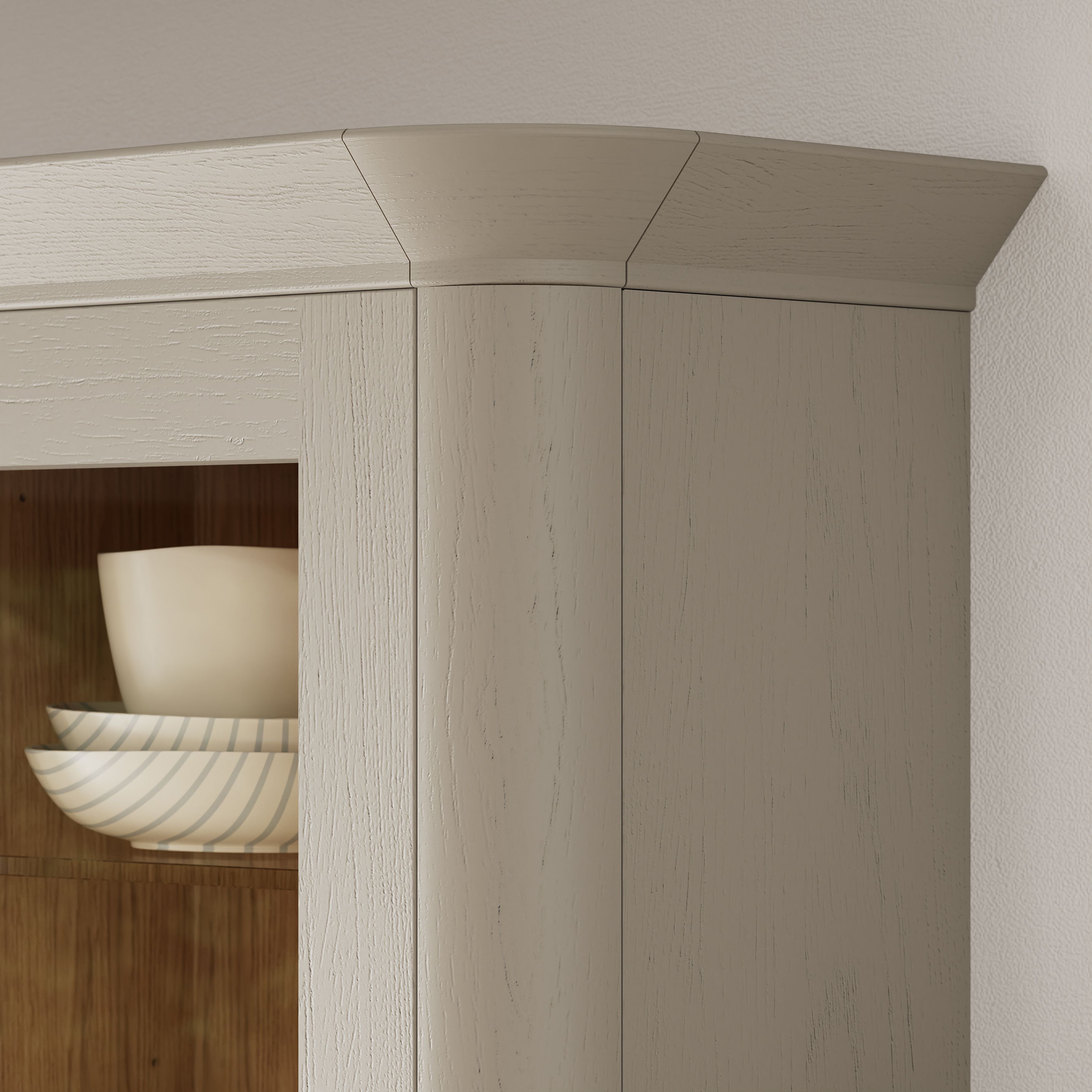 Tydeman Matt pebble natural timber effect Straight Cornice/pelmet ...