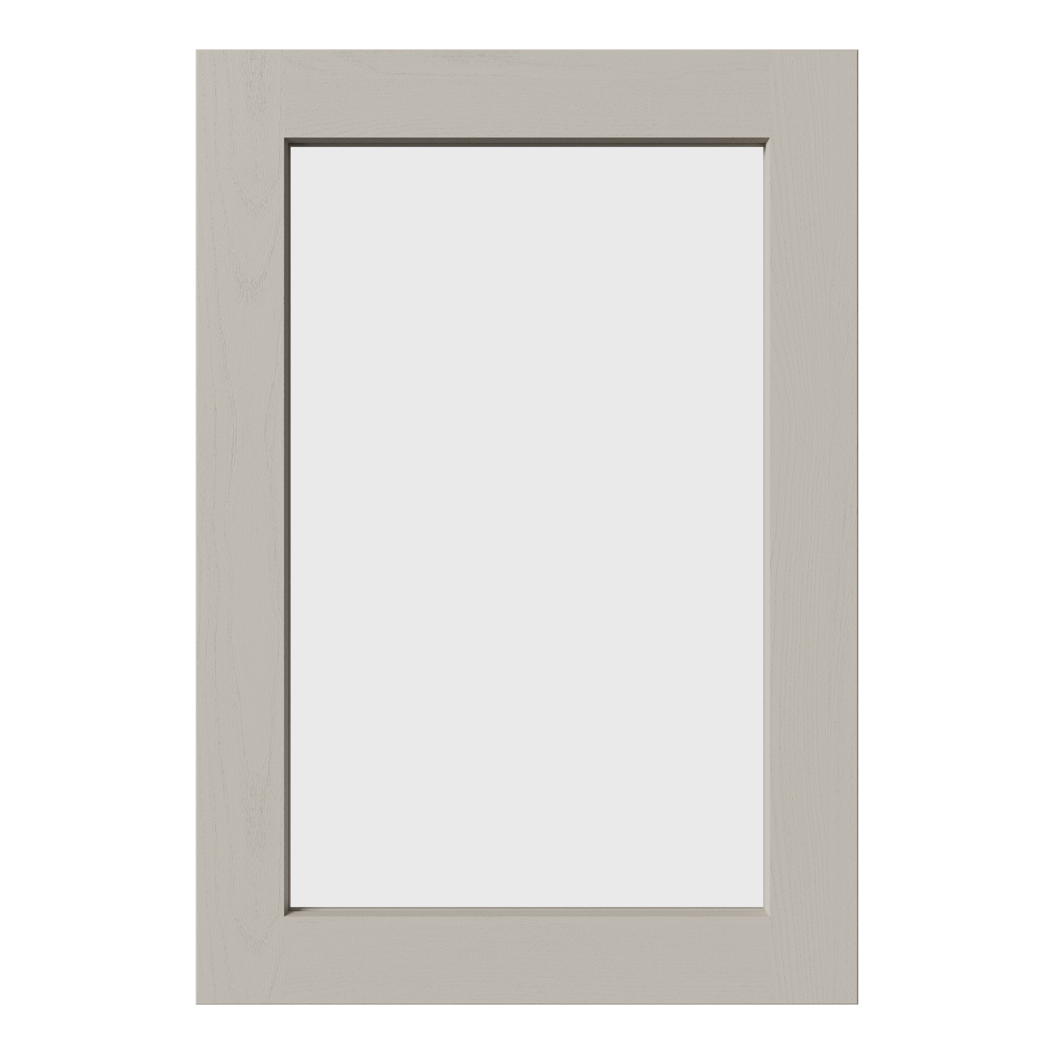 Tydeman Matt pebble Shaker Glazed Cabinet door (W)500mm (H)720mm (T)20mm