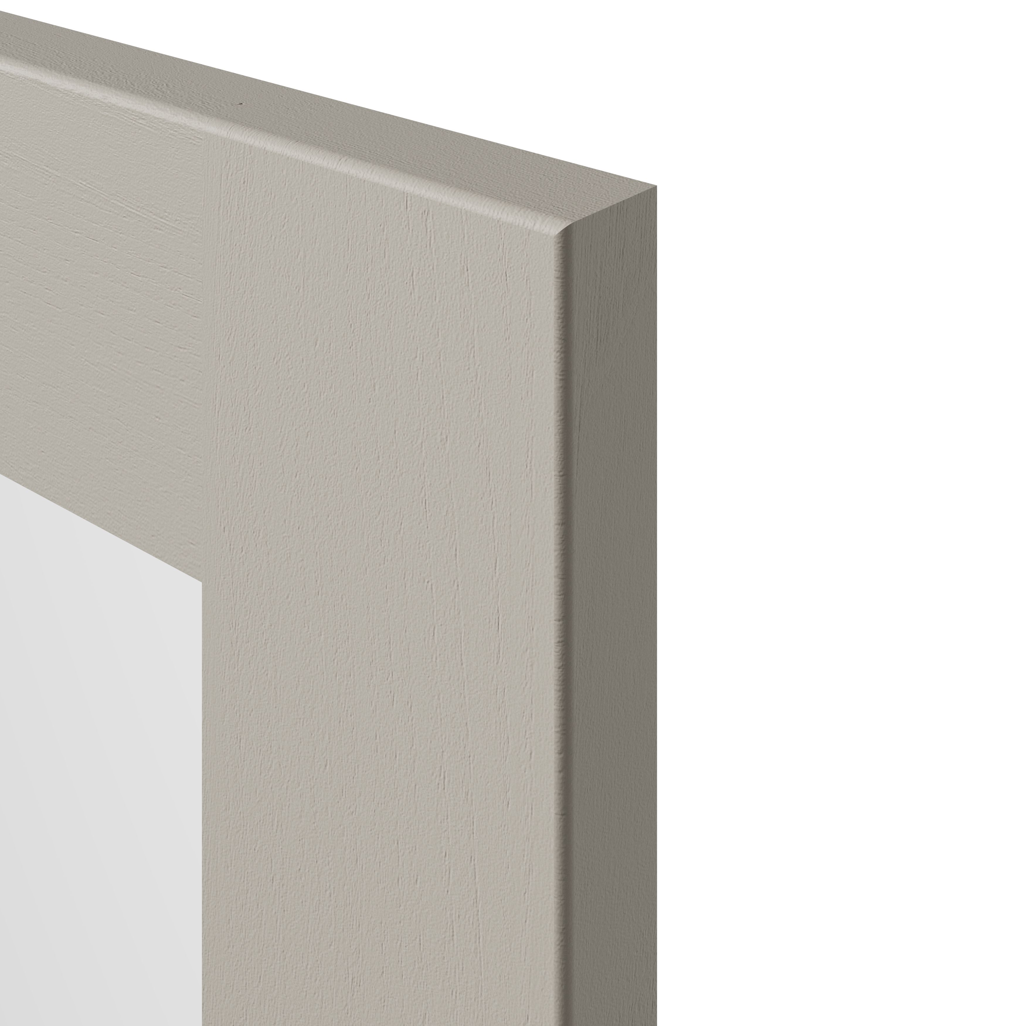 Tydeman Matt pebble Shaker Glazed Dresser Cabinet door (W)500mm (H)1425mm (T)20mm