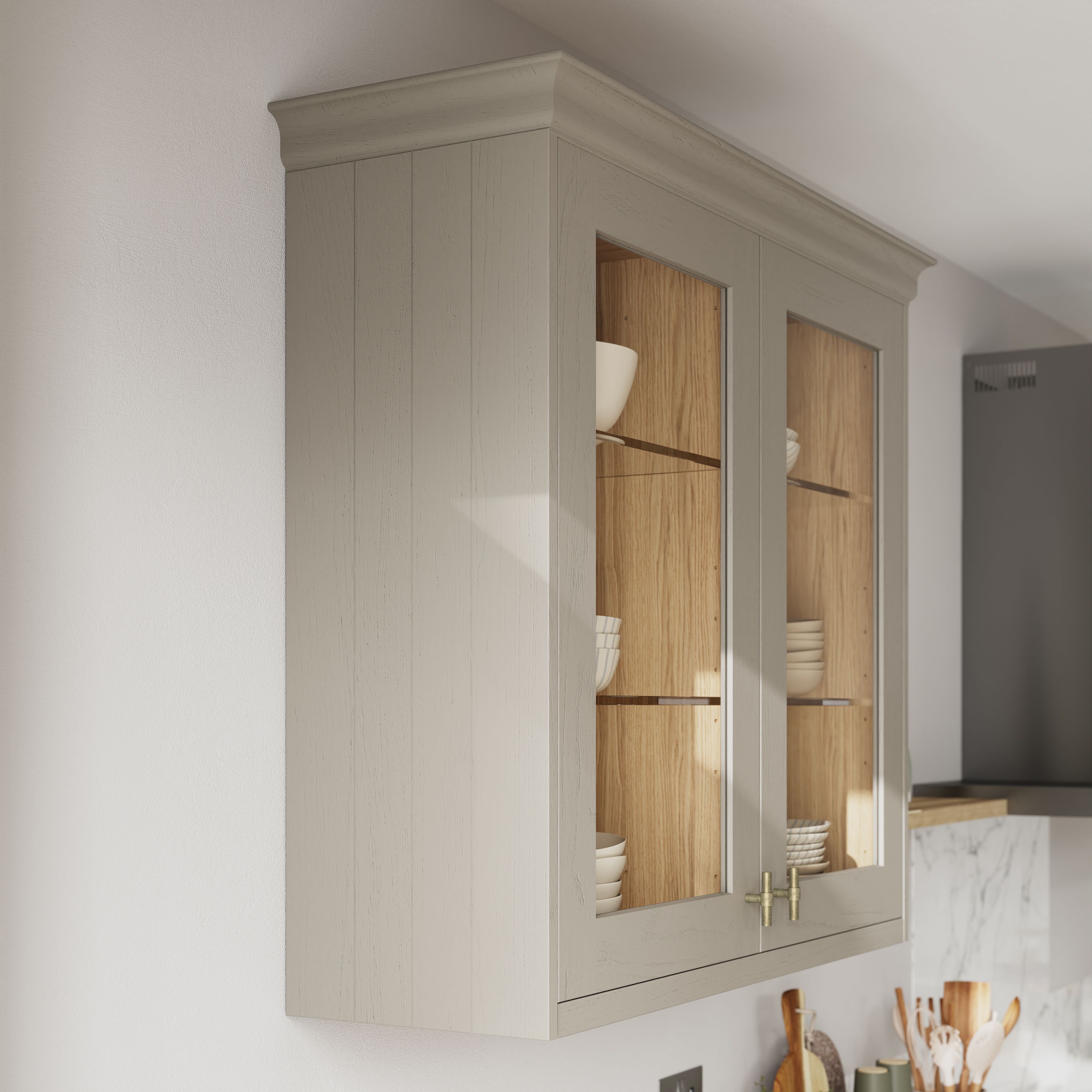 Tydeman Matt pebble Tongue & Groove Tall Clad on wall panel (H)960mm (W)360mm