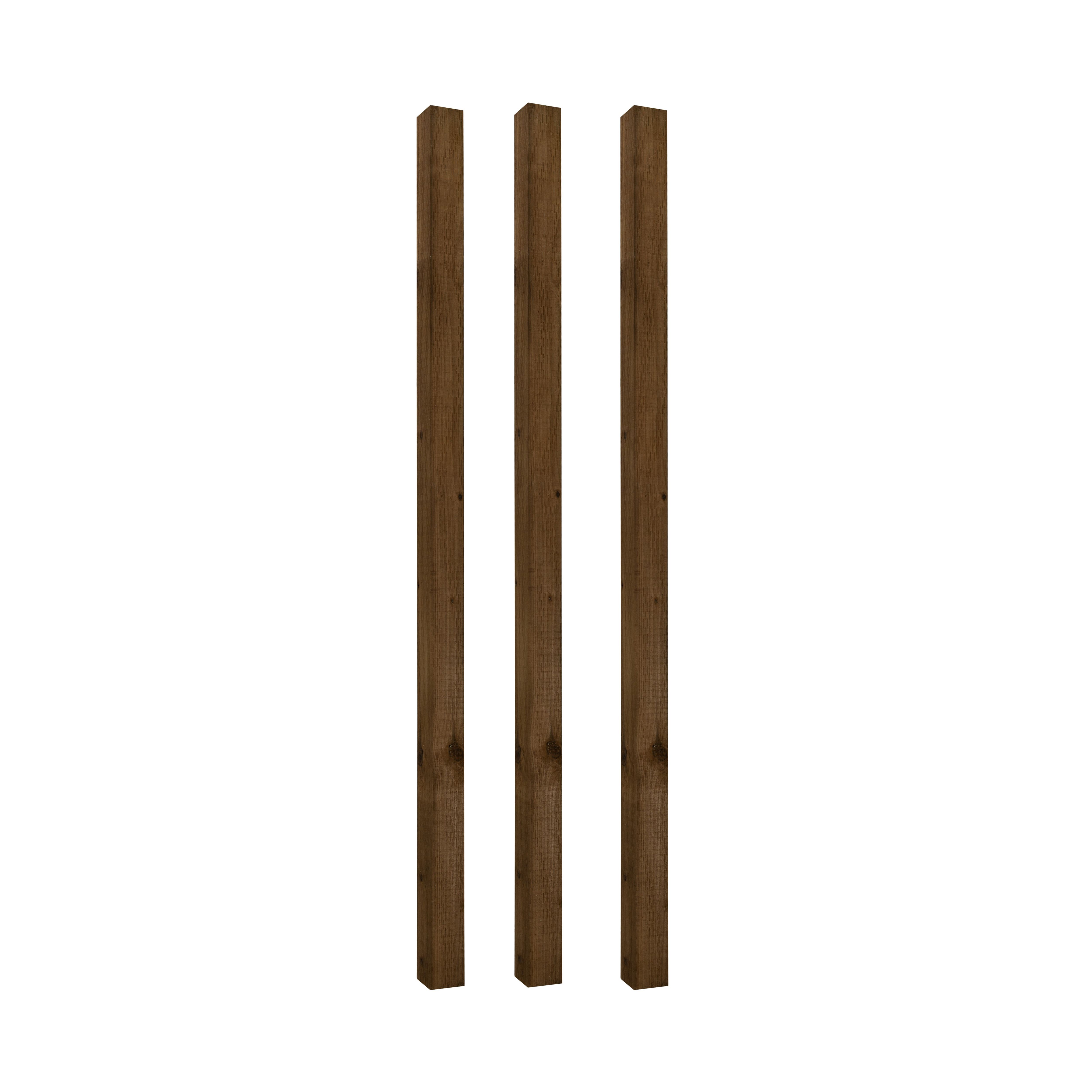 UC4 Brown Square Wooden Fence post (H)1.8m (W)75mm, Pack of 3