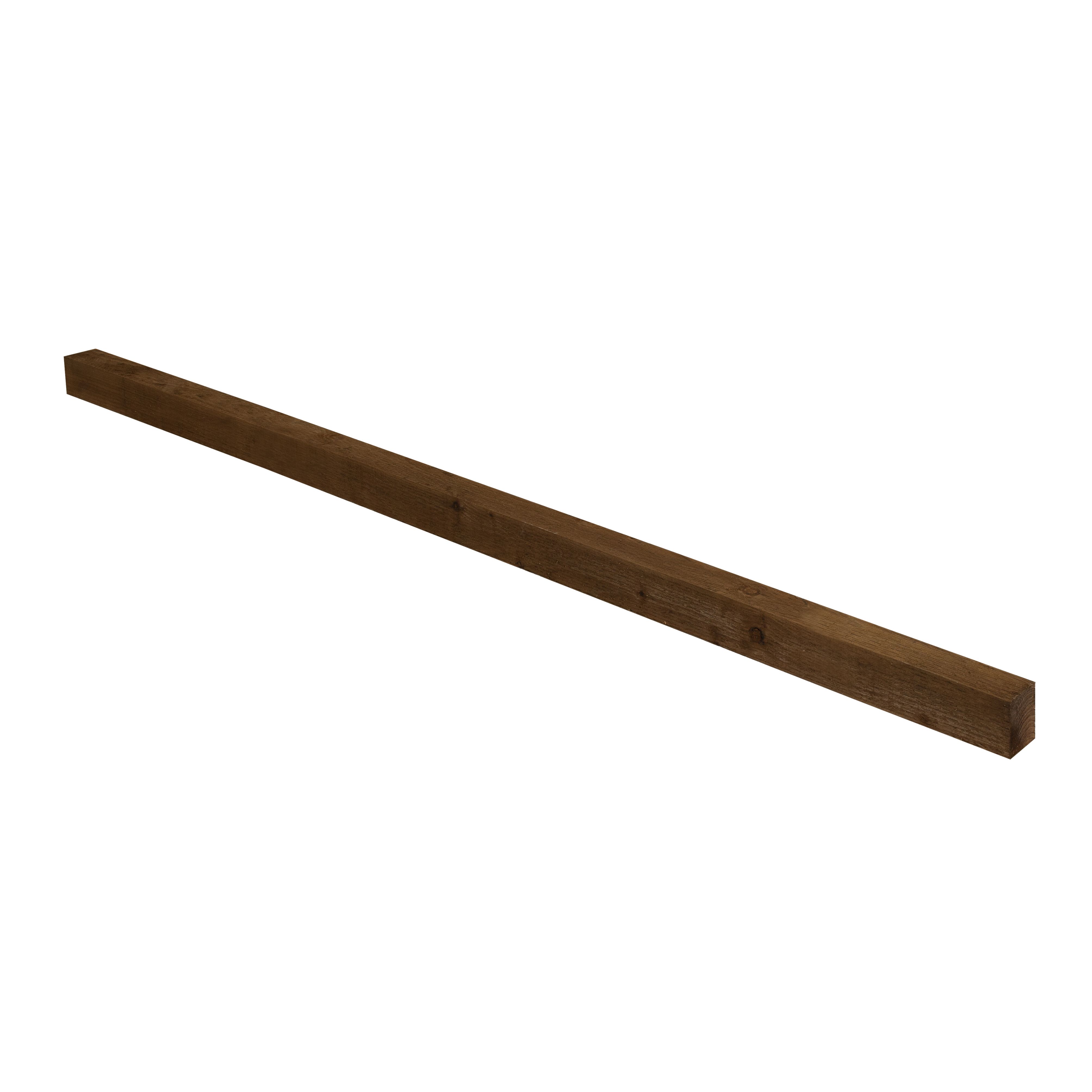 UC4 Brown Square Wooden Fence post (H)2.1m (W)75mm, Pack of 5