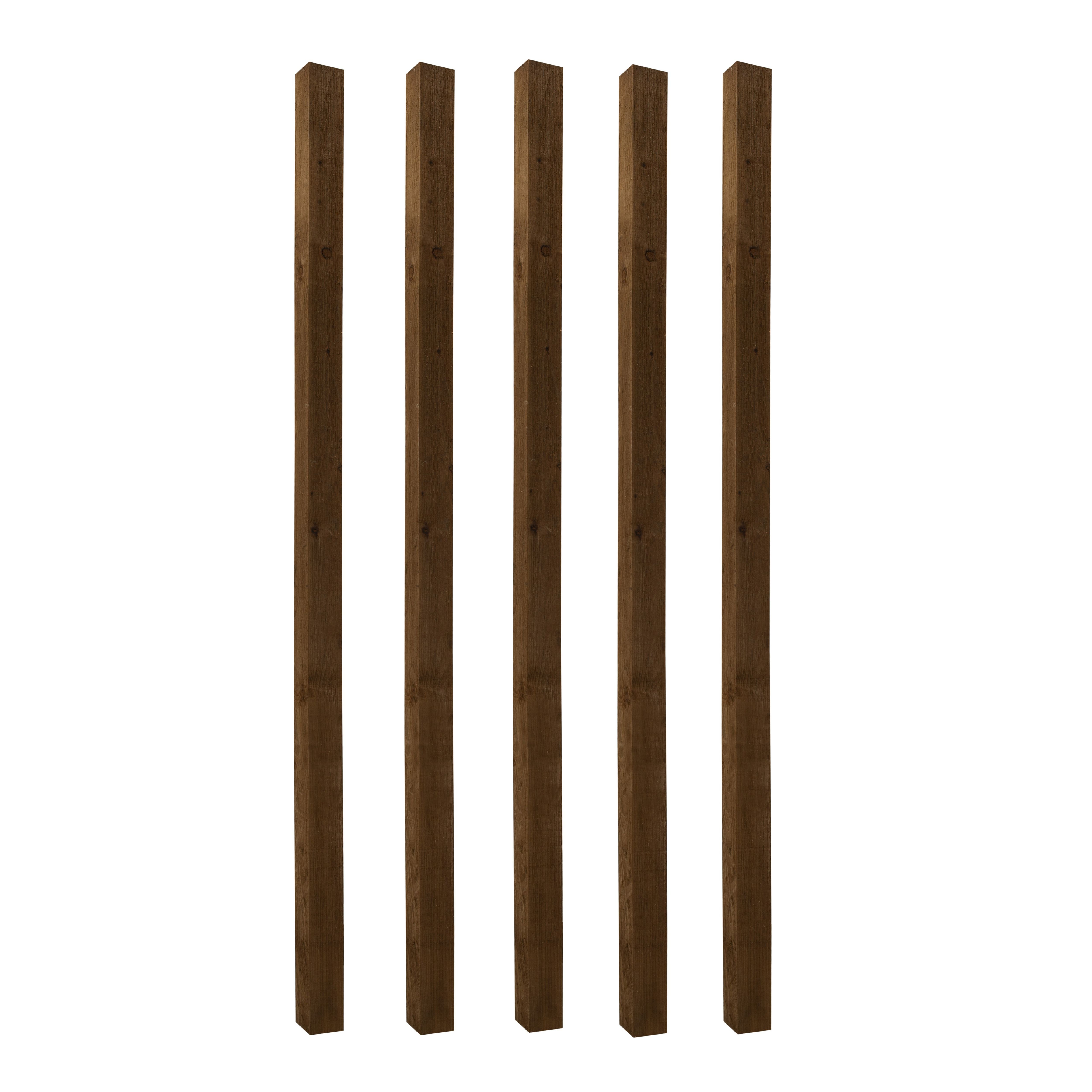 UC4 Brown Square Wooden Fence post (H)2.1m (W)75mm, Pack of 5