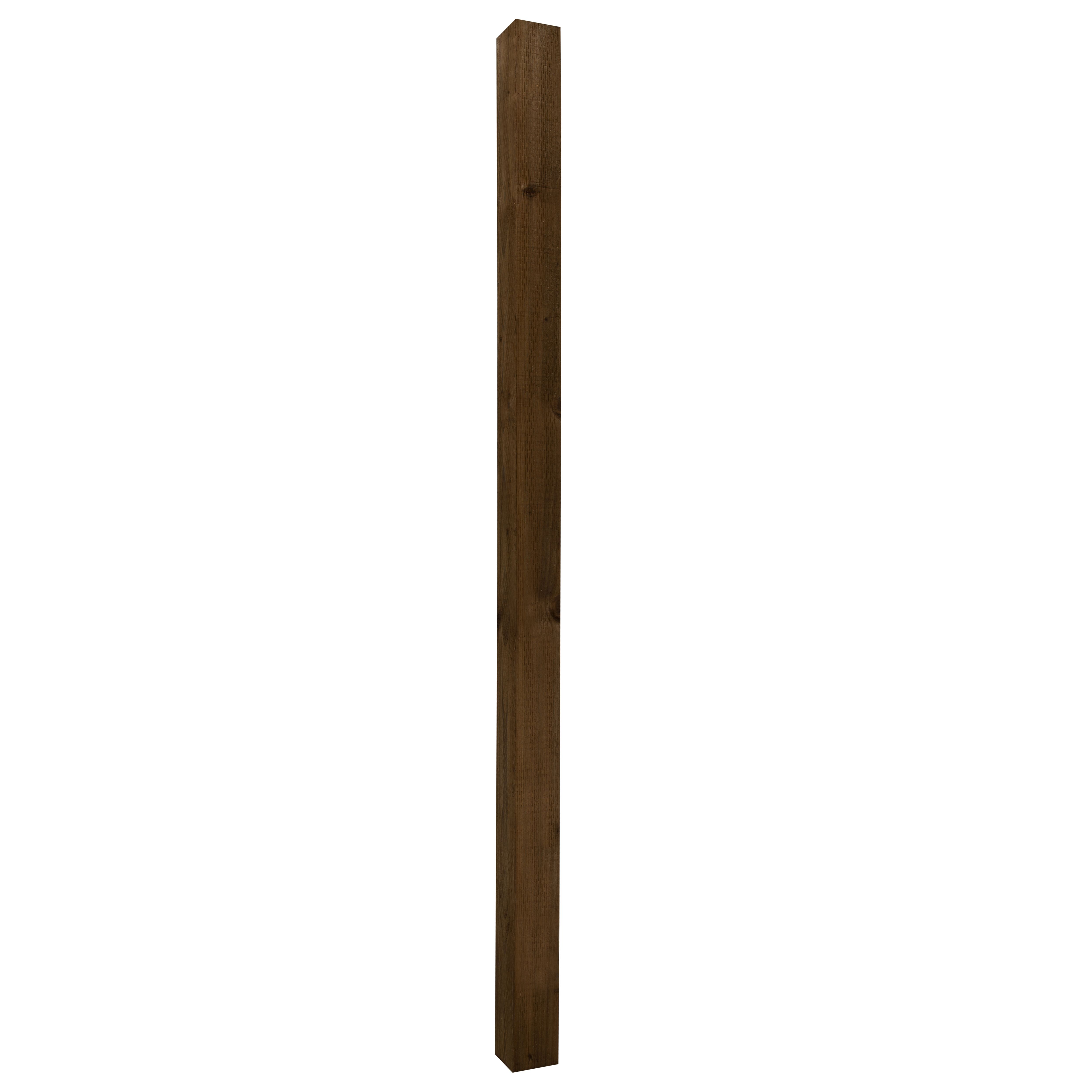 UC4 Brown Square Wooden Fence post (H)2.4m (W)100mm, Pack of 3