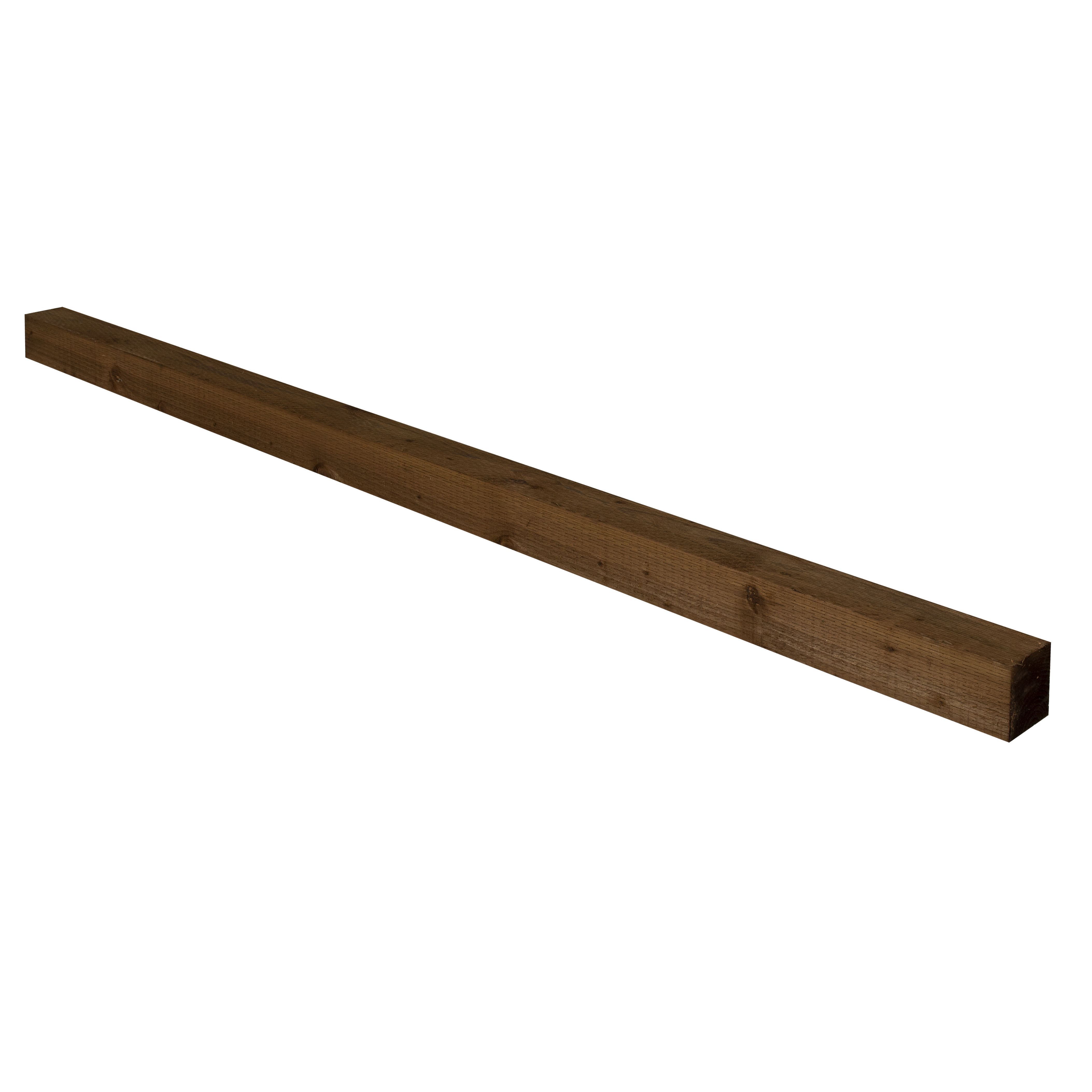 UC4 Brown Square Wooden Fence post (H)2.4m (W)100mm, Pack of 3