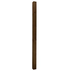 UC4 Brown Square Wooden Fence post (H)2.4m (W)100mm, Pack of 5