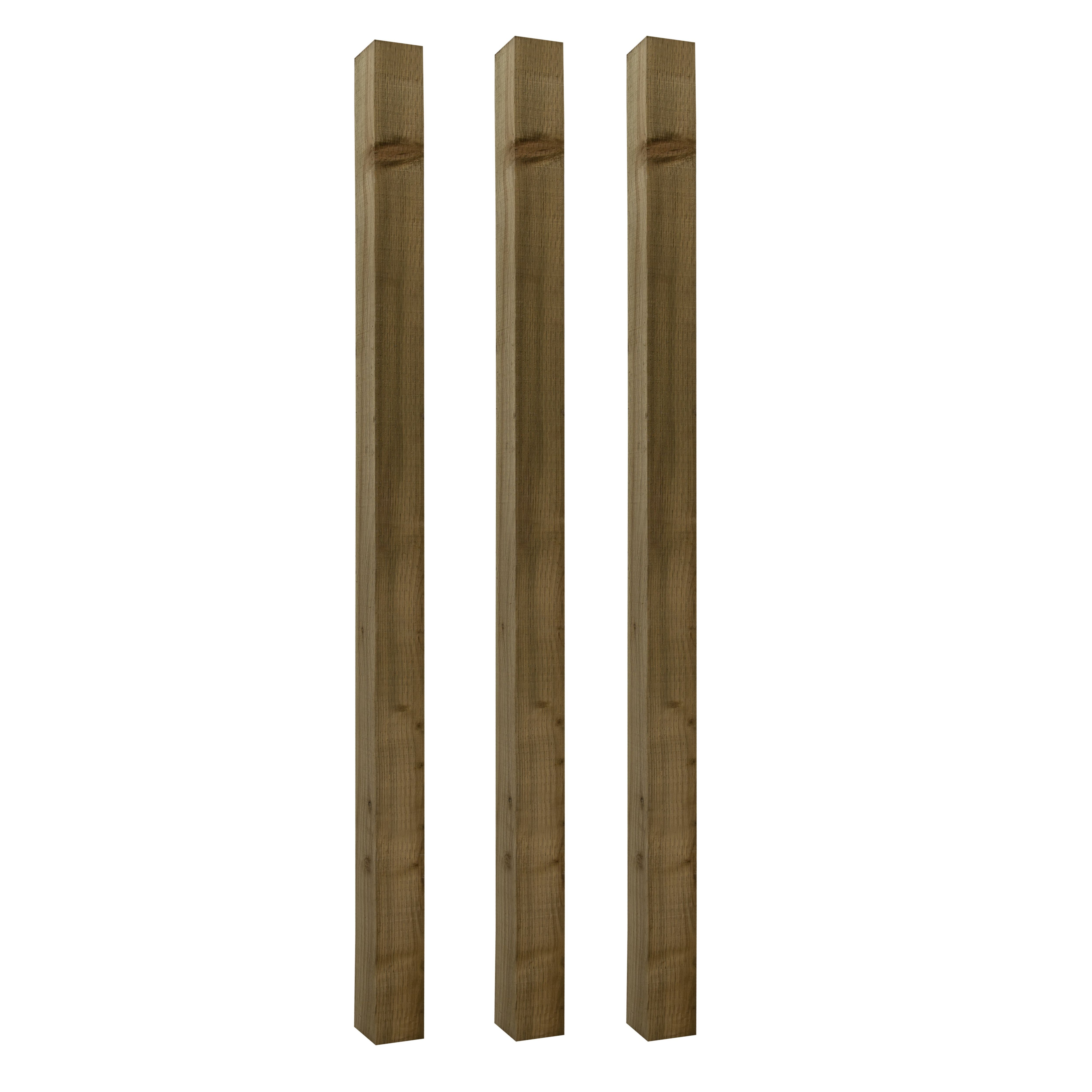 UC4 Green Square Wooden Fence post (H)2.1m (W)100mm, Pack of 3