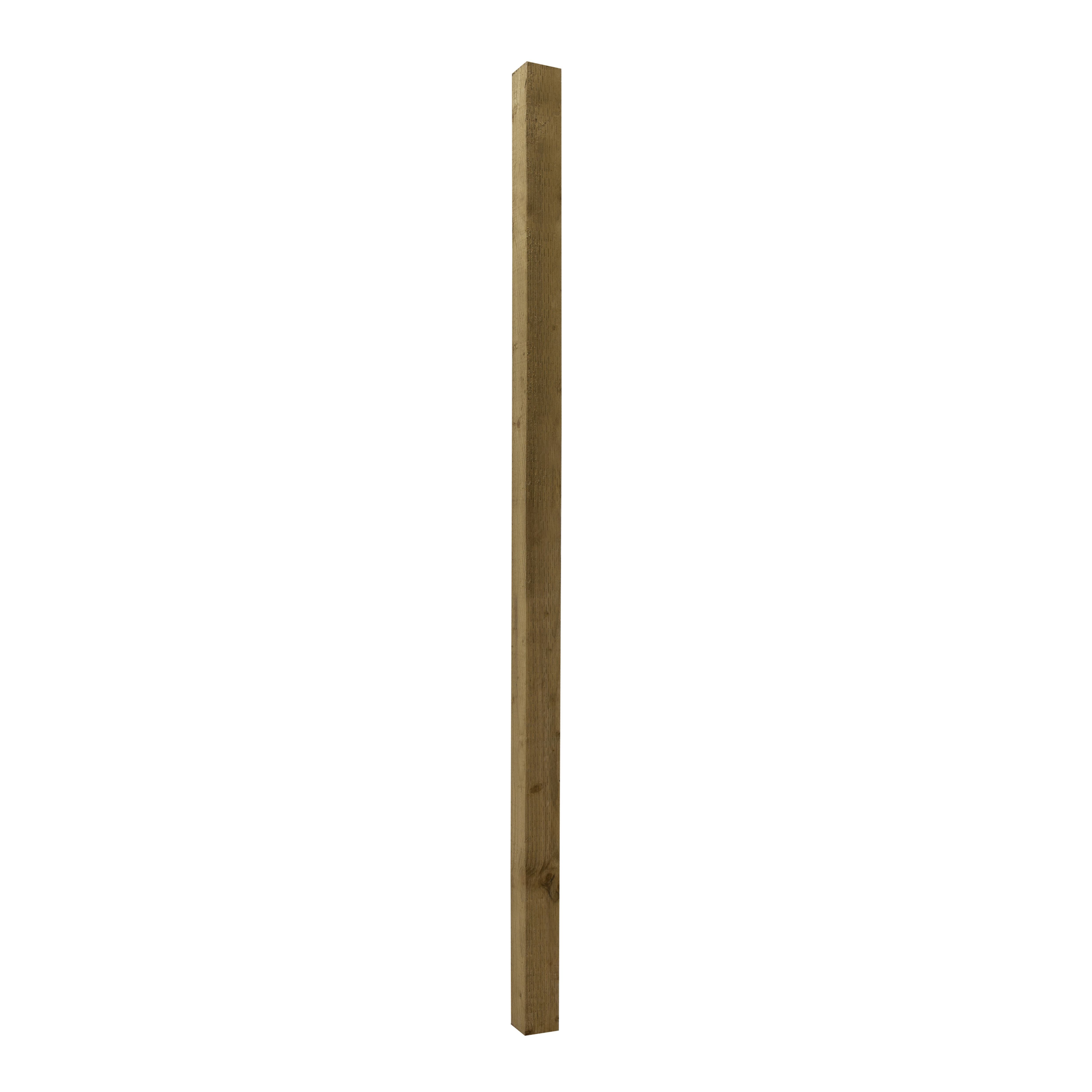 UC4 Green Square Wooden Fence post (H)2.1m (W)75mm, Pack of 3