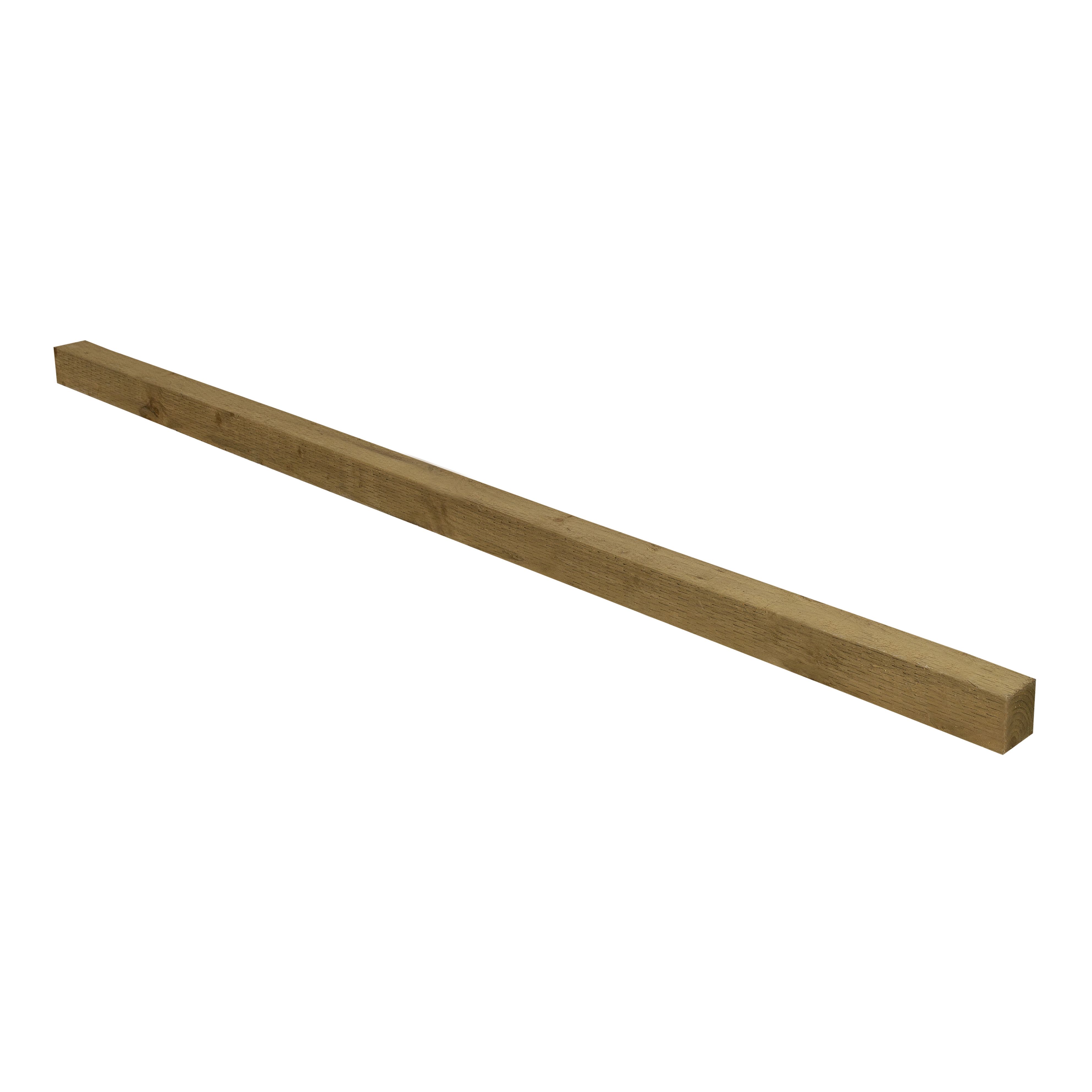 UC4 Green Square Wooden Fence post (H)2.1m (W)75mm, Pack of 3