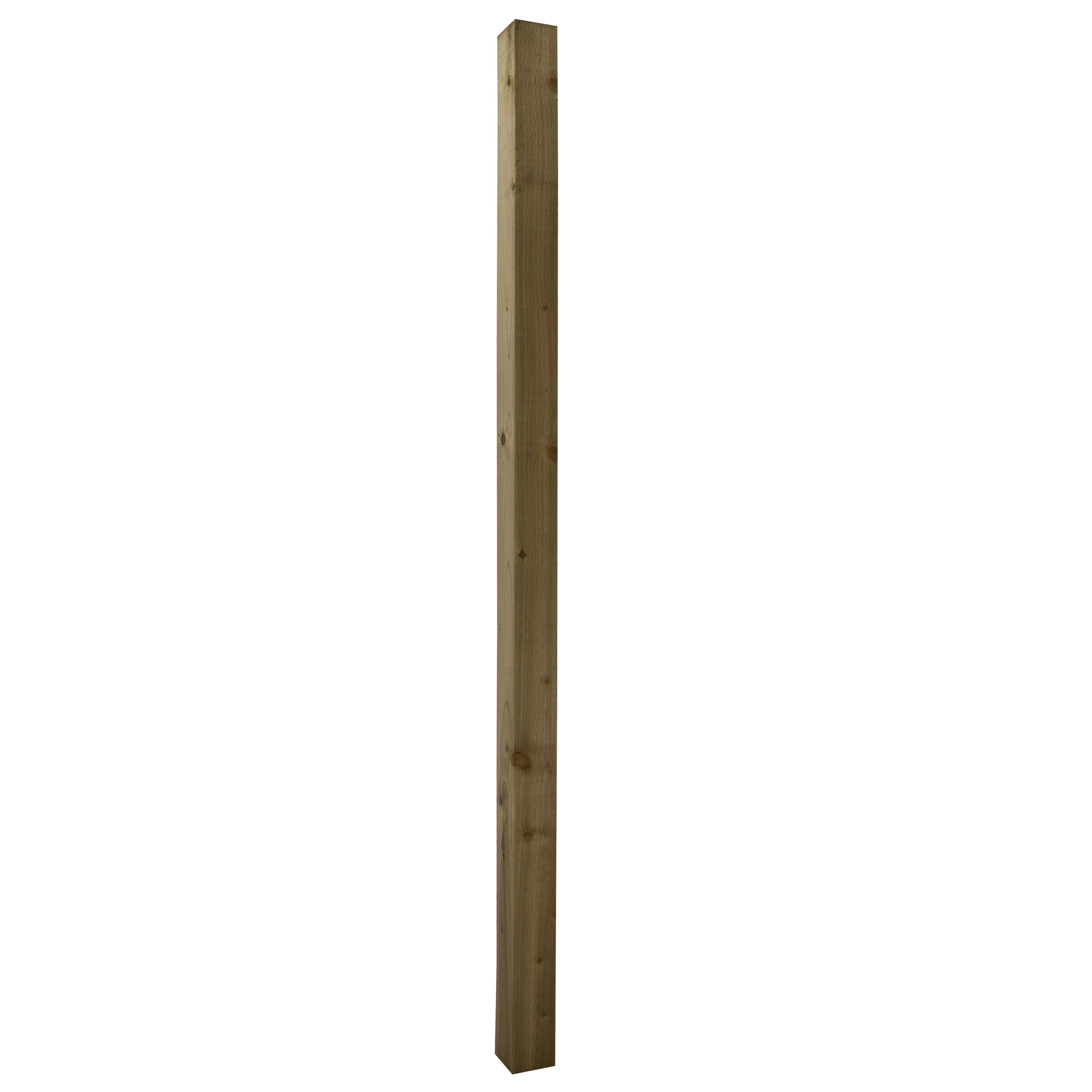 UC4 Green Square Wooden Fence post (H)2.4m (W)100mm, Pack of 3 DIY at B&Q