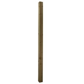 UC4 Green Square Wooden Fence post (H)2.4m (W)100mm, Pack of 5