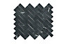 Ultimate Black Polished Gloss Marble effect Moasic Porcelain Mosaic tile sheet, (L)330mm (W)285mm