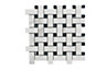 Ultimate Black & white Polished Gloss Marble effect MOSAIC Porcelain Mosaic tile sheet, (L)310mm (W)310mm